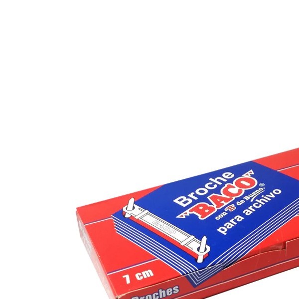 BROCHE PARCHIVO 7 CM. BACO ECON. ROJO CAJA C50 PZAS